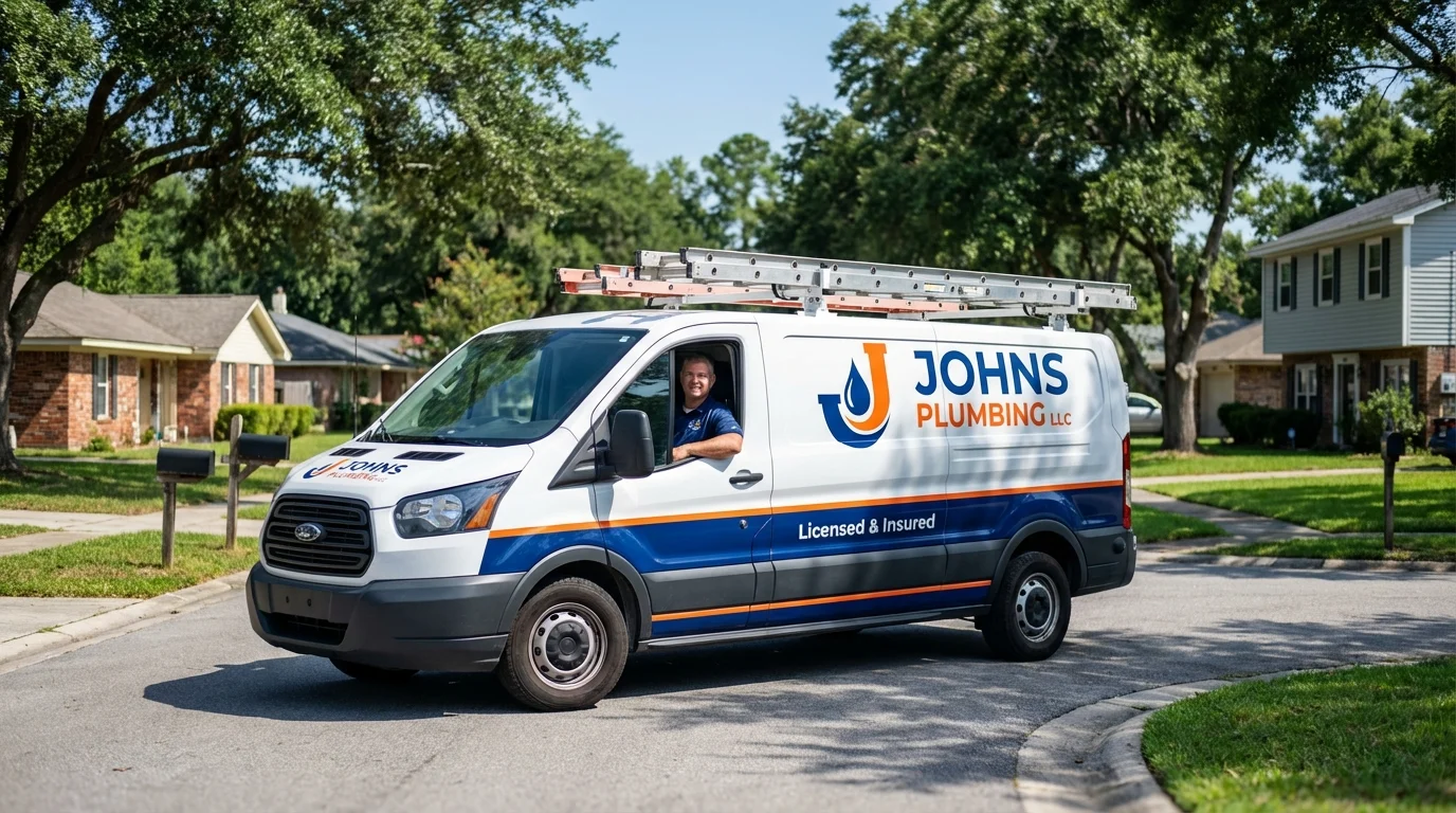 Johns Plumbing LLC service van in Oracle, AZ