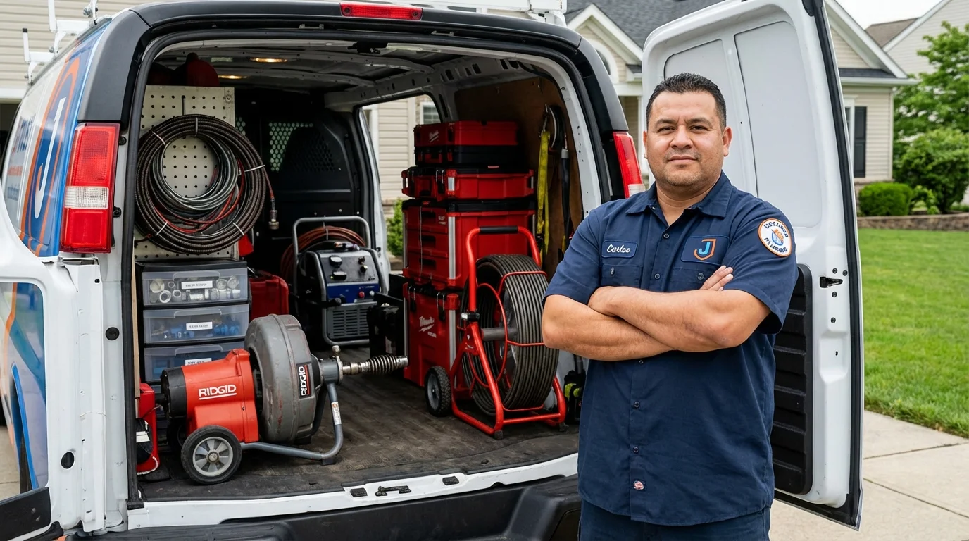 Professional drain cleaning equipment and Johns Plumbing LLC plumber in Oracle