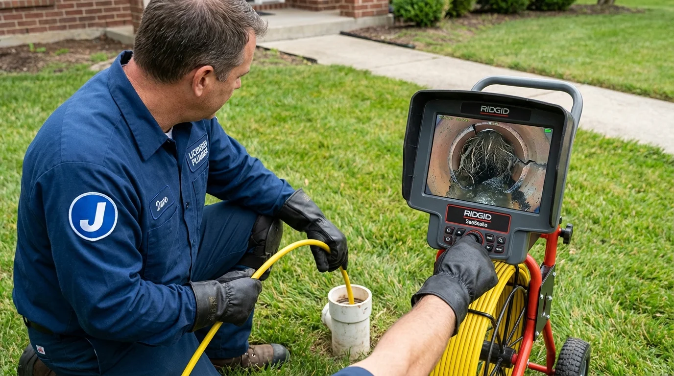 Sewer camera inspection being performed by Johns Plumbing LLC in Oracle